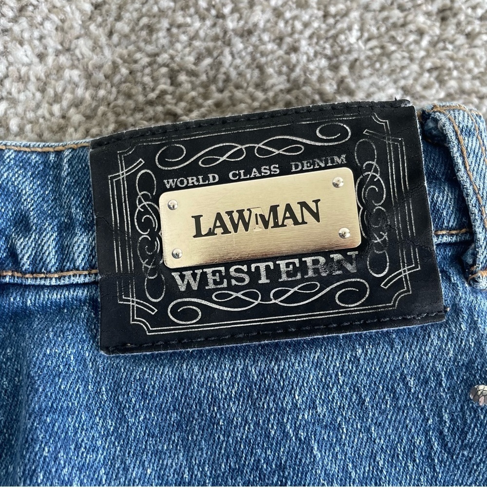 Lawman Jeans Womens Size 5 (27x32) Superior Slim Fit Bare Back Rhinestones Denim - Picture 12 of 14